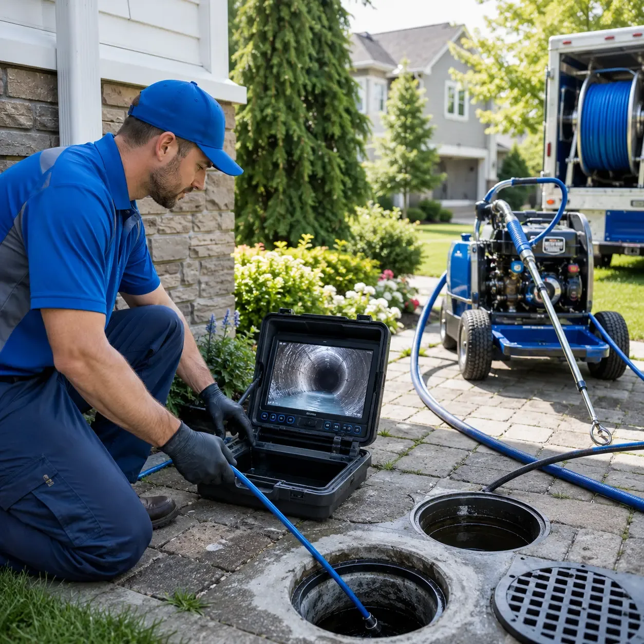 Outdoor drain cleaning professionals serving Newfoundland, PA